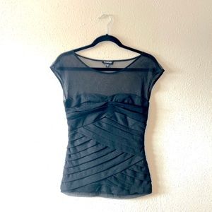 Bebe pleated mesh top